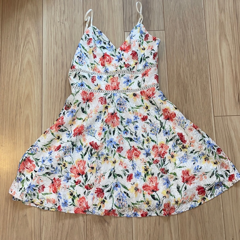 Blue Rain Floral Dress